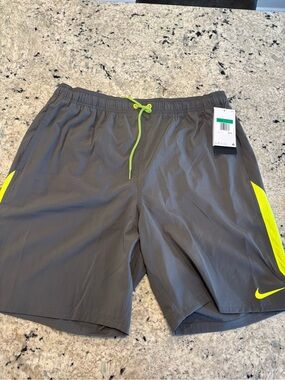 Nike Gray Elastic-Waist Swim shorts